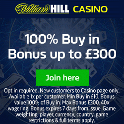 William Hill Casino Promos for £460 Bonus + 100 Free Spins