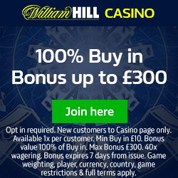 William Hill Casino Promos for £460 Bonus + 100 Free Spins